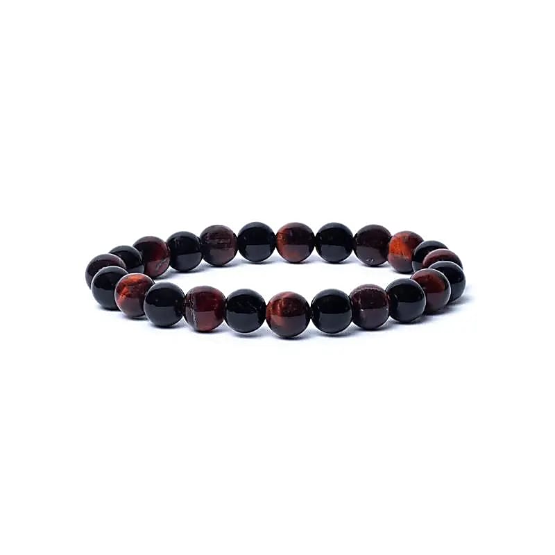 Black onyx & Red tiger eye bracelet